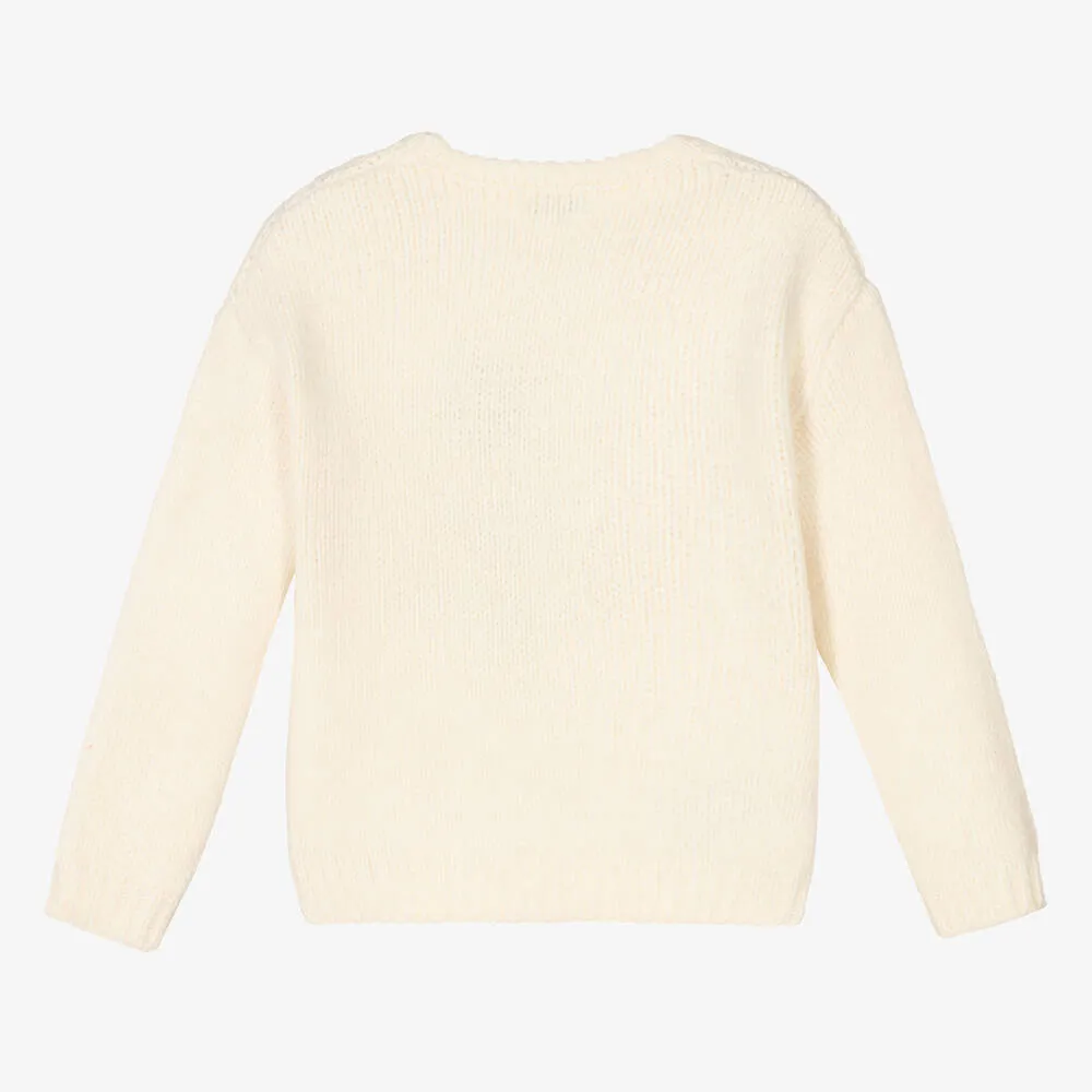 Girls Ivory Knitted Sweater