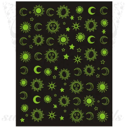 Glow in Dark Moon Star Nail Stickers