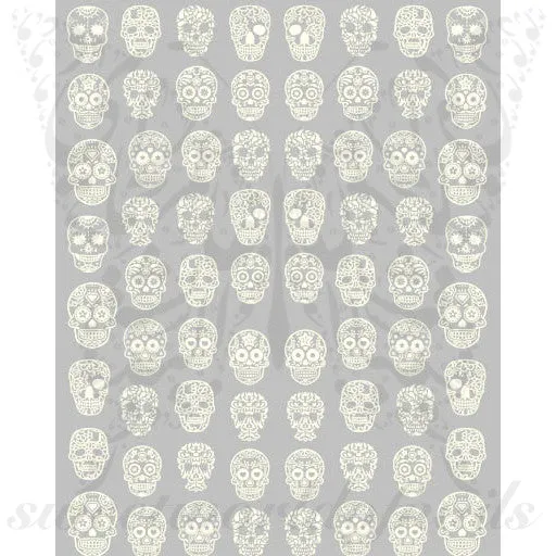 Glow in Dark Sugar Skulls Nail Stickers