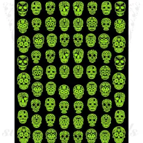 Glow in Dark Sugar Skulls Nail Stickers