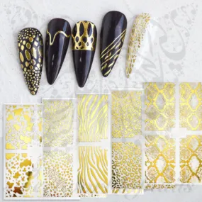 Gold Animal Print Nail Stickers