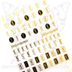 Gold Black Nail Art Nail Stickers