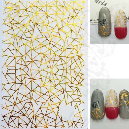 Gold Metallic Shapes Nail Stickers