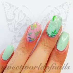 Green Leaves Nail Art Nail Stickers