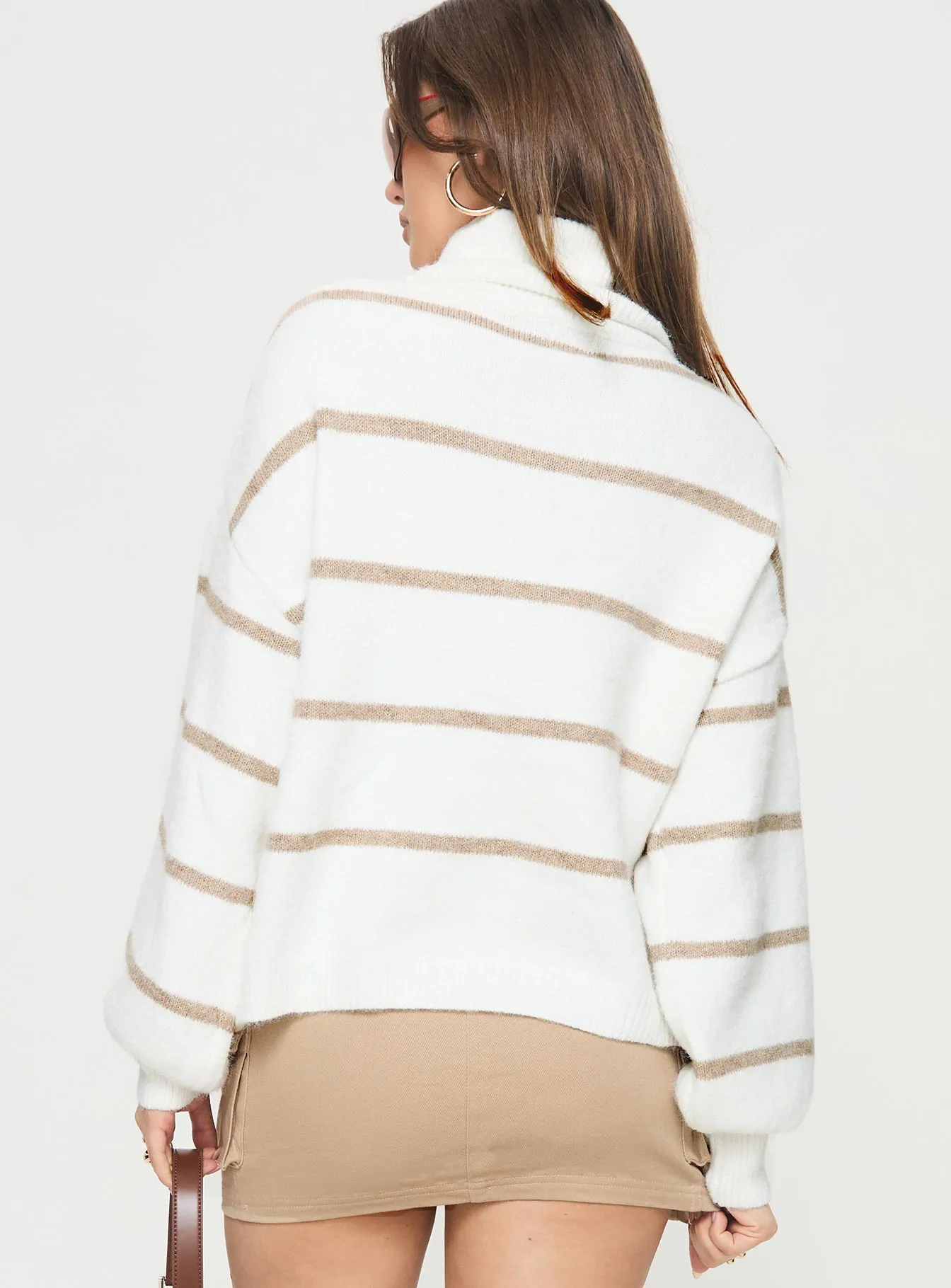 Guzman Stripe Sweater White/ Beige