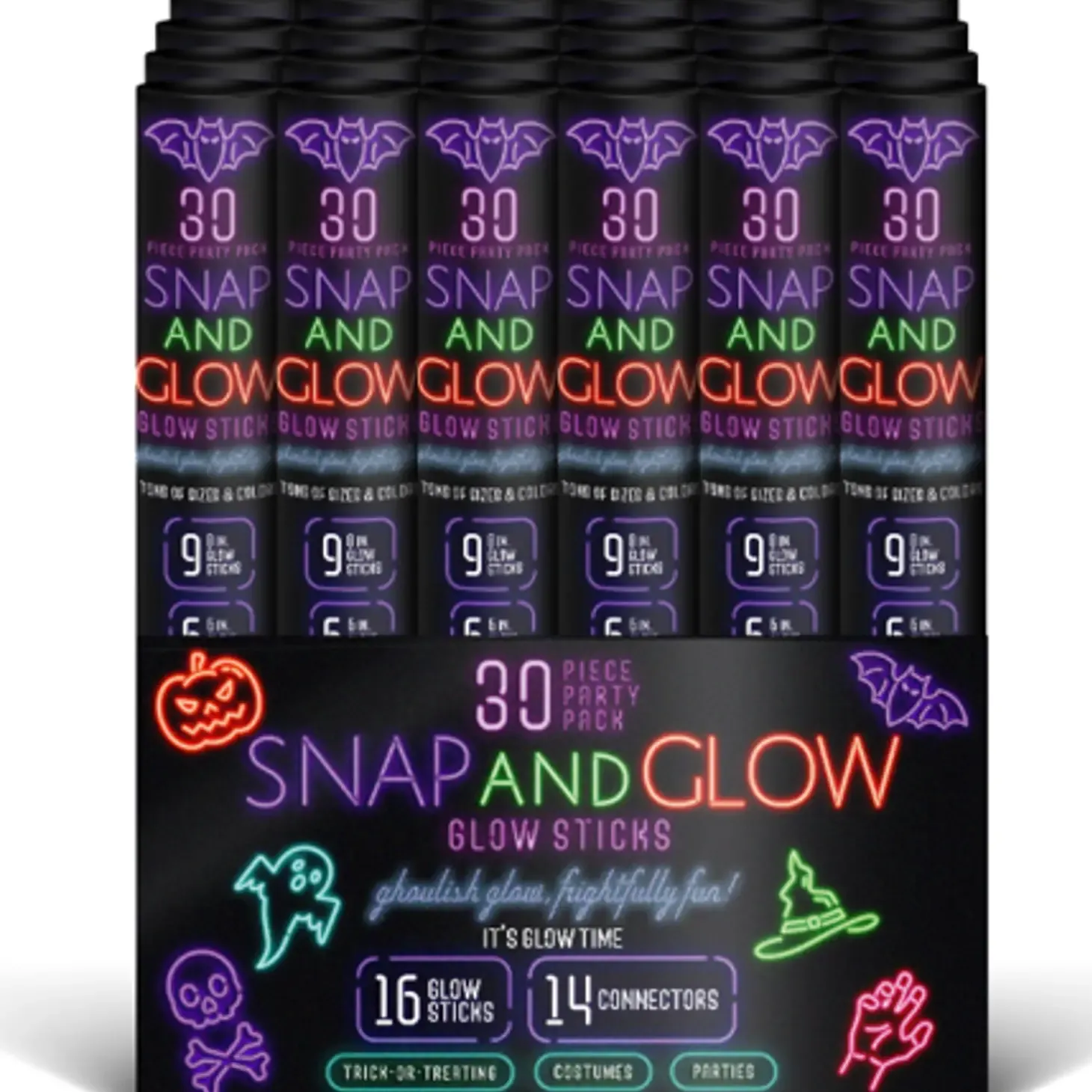 Halloween Snap and Glow 30 Piece Party Pack