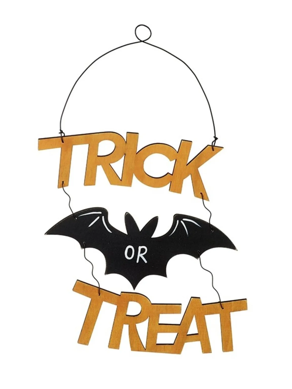 Hanging Trick Or Treat Bat Sign