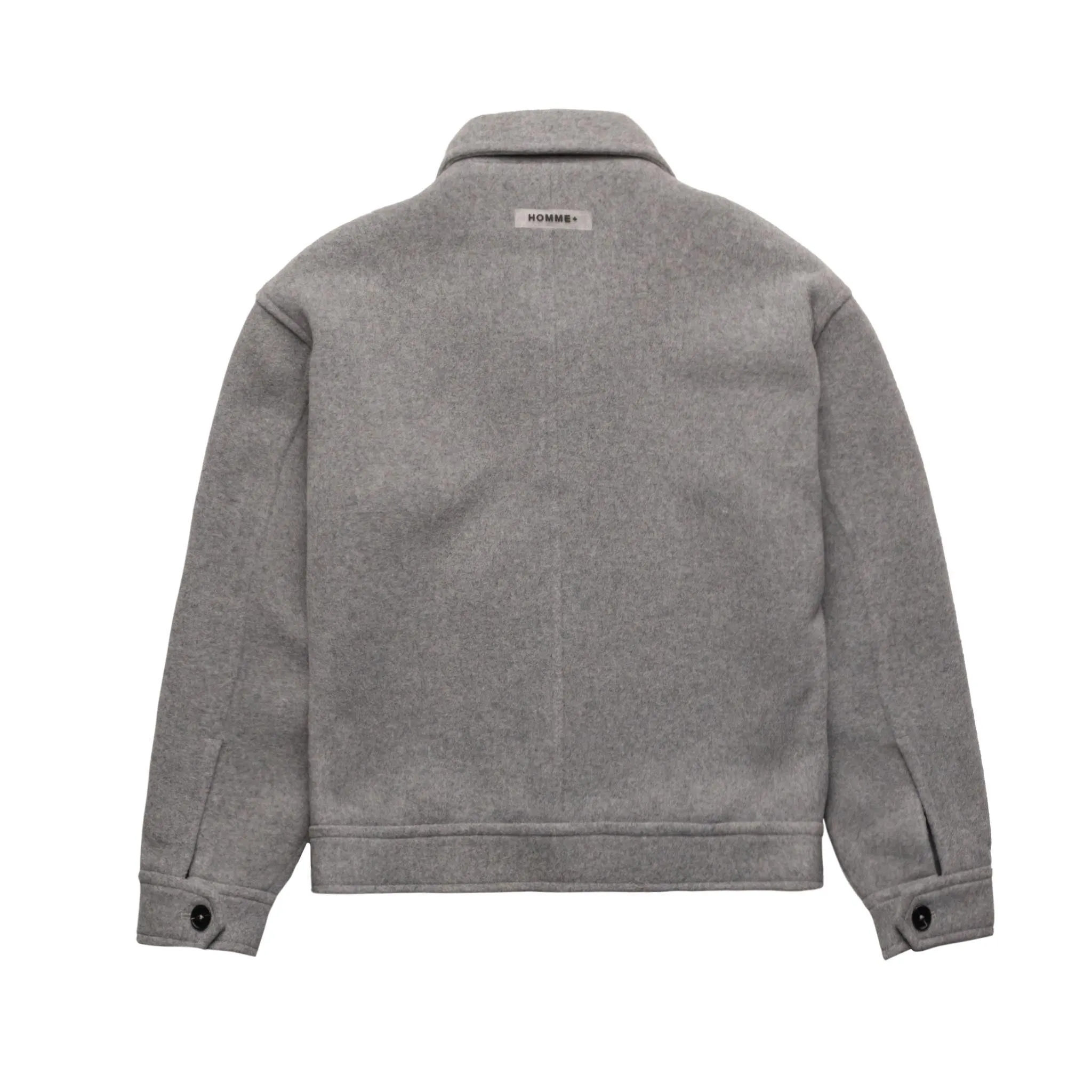 HOMME+ Cropped Wool Jacket Grey