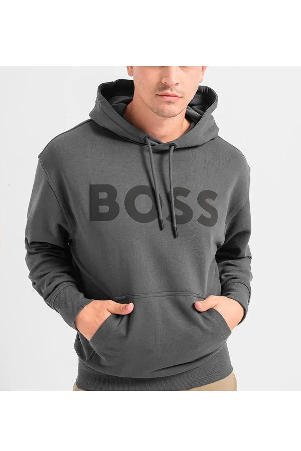 Hugo Boss Basic Logo Hoodie Grey