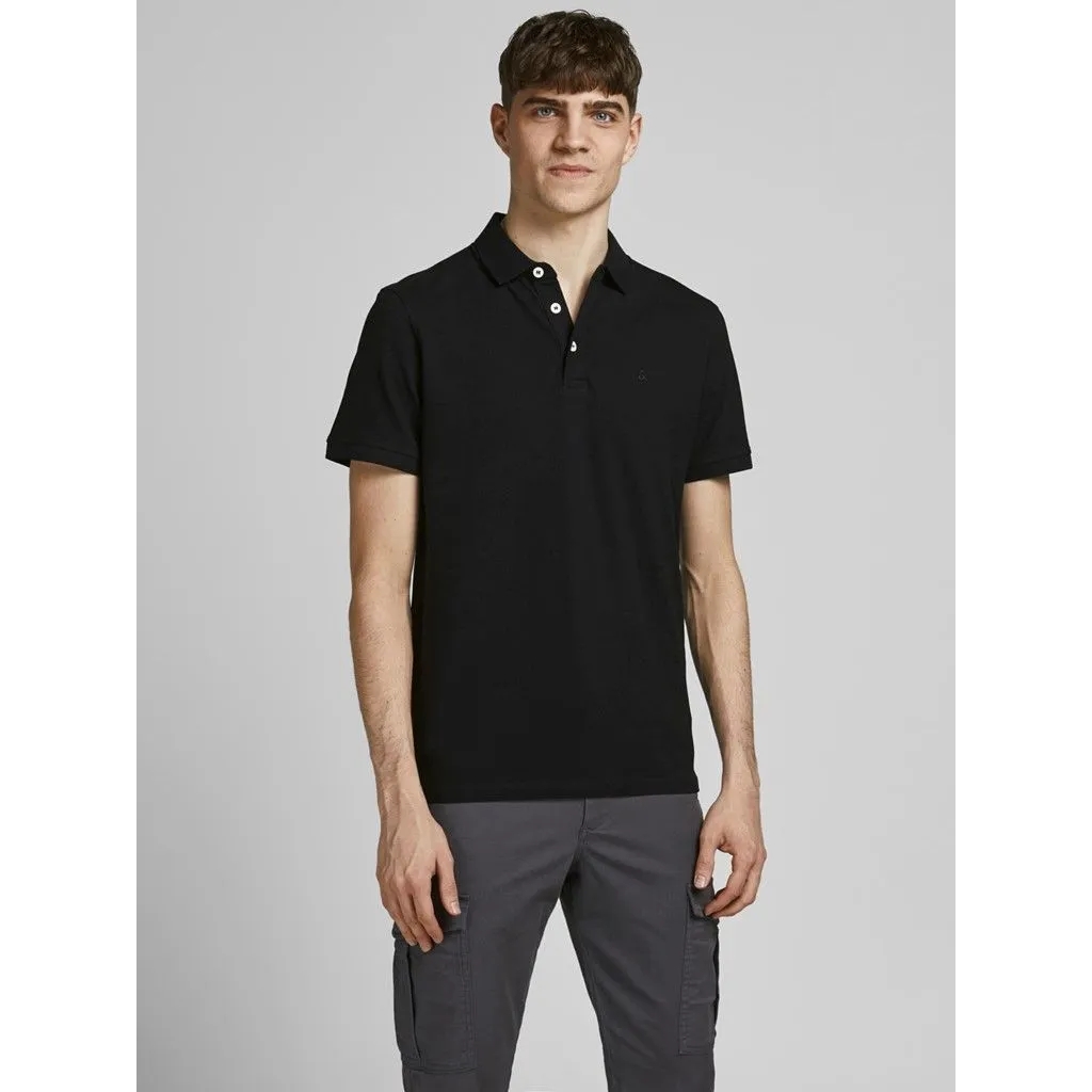 Jack & Jones Paulos Plain Polo Shirt Black