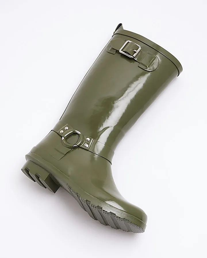 Khaki Rubber Wellington Boots