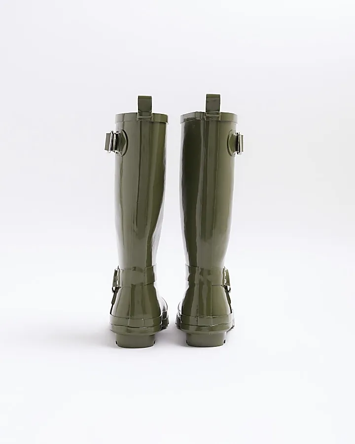 Khaki Rubber Wellington Boots