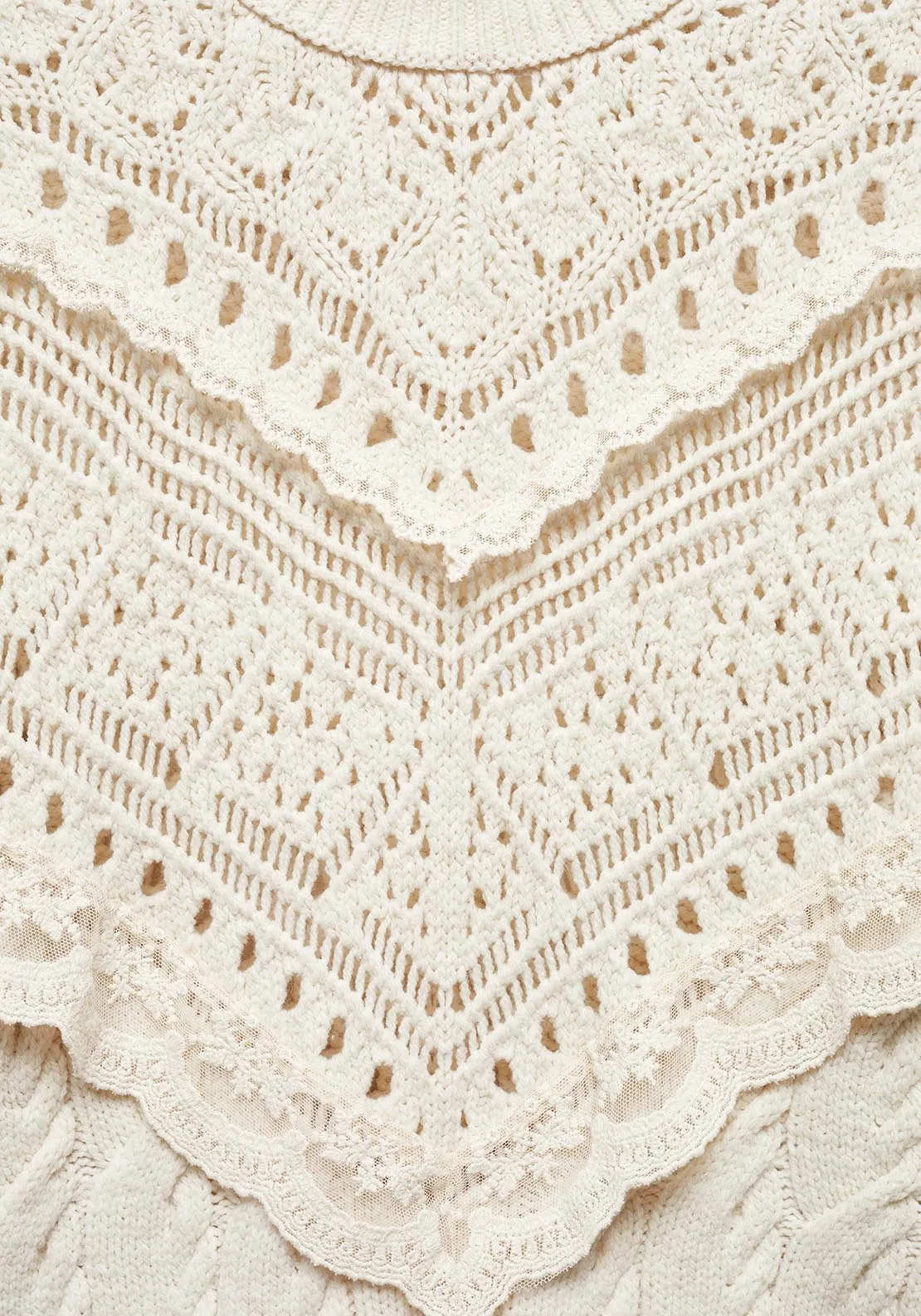 Knitted sweater with openwork details