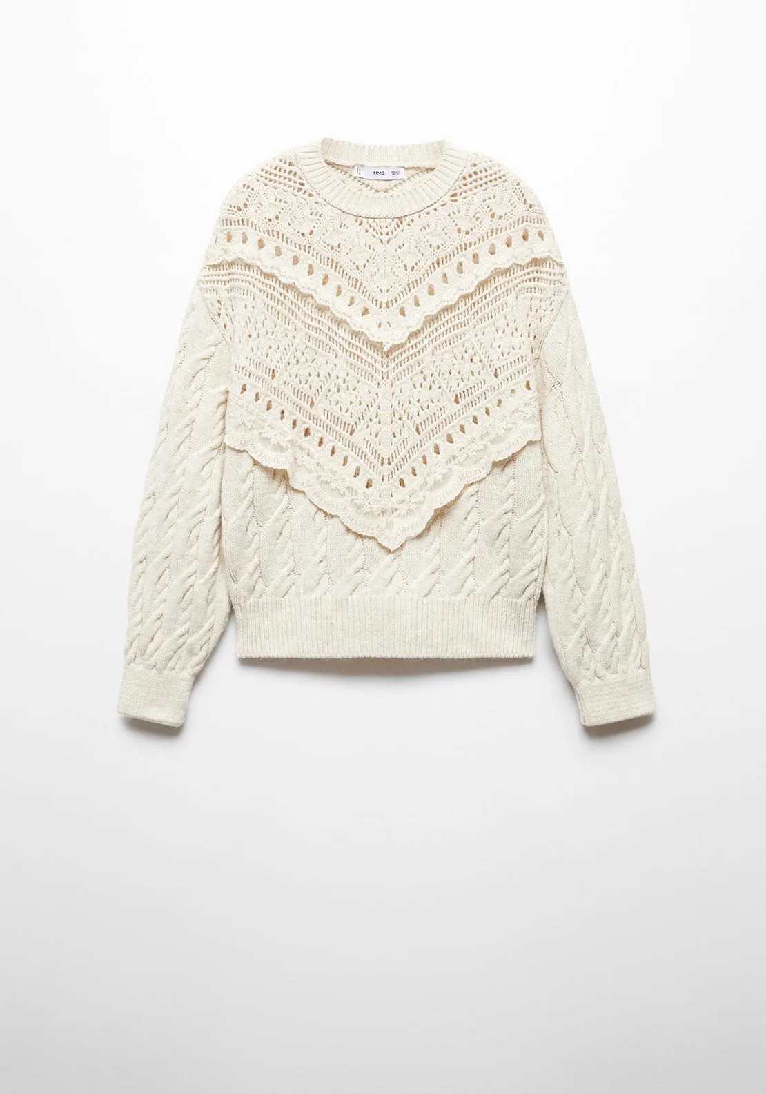 Knitted sweater with openwork details