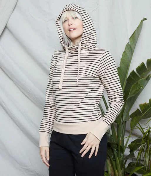 Known Supply Whistler Striped Hoodie in Oatmeal