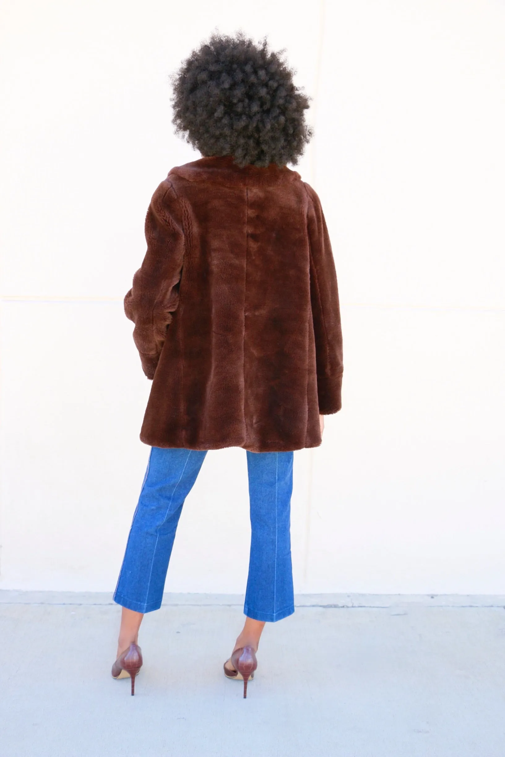 Live: 182 Vintage Parisian Chocolate Faux Fur Coat