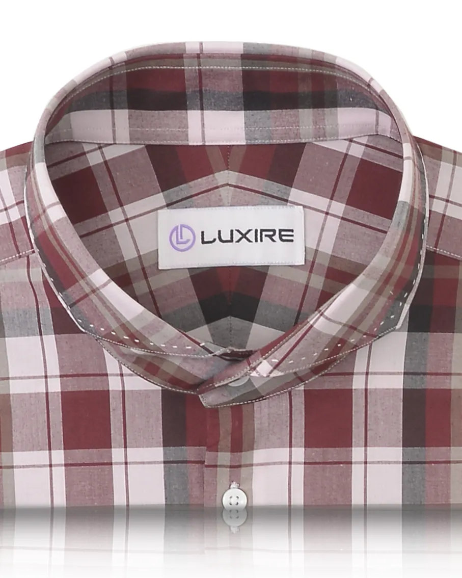 Maroon Black Madras Checks Shirt