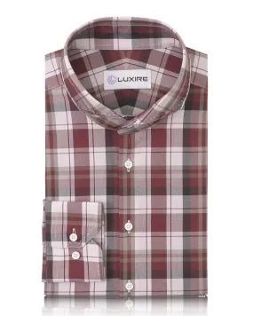 Maroon Black Madras Checks Shirt