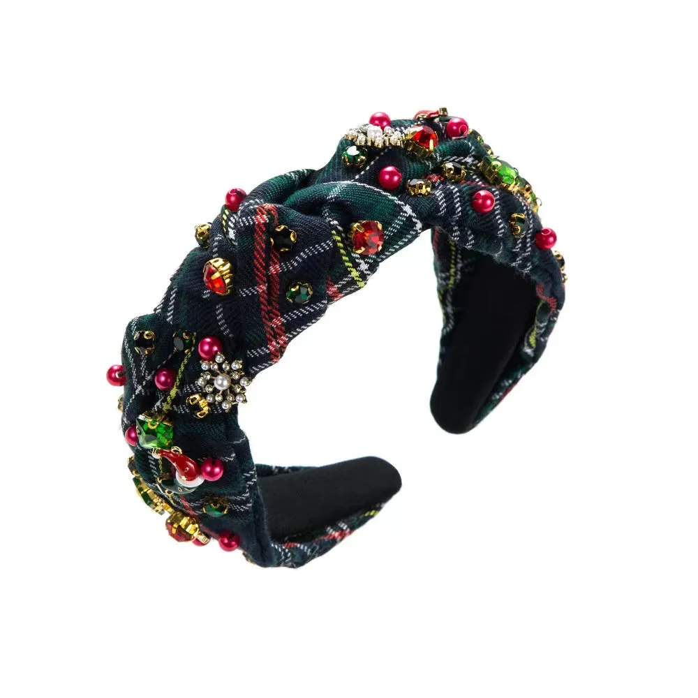 Martha Christmas Designer Headband in Green