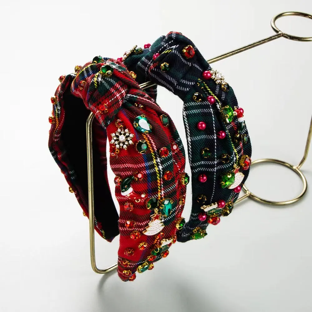 Martha Christmas Designer Headband in Green