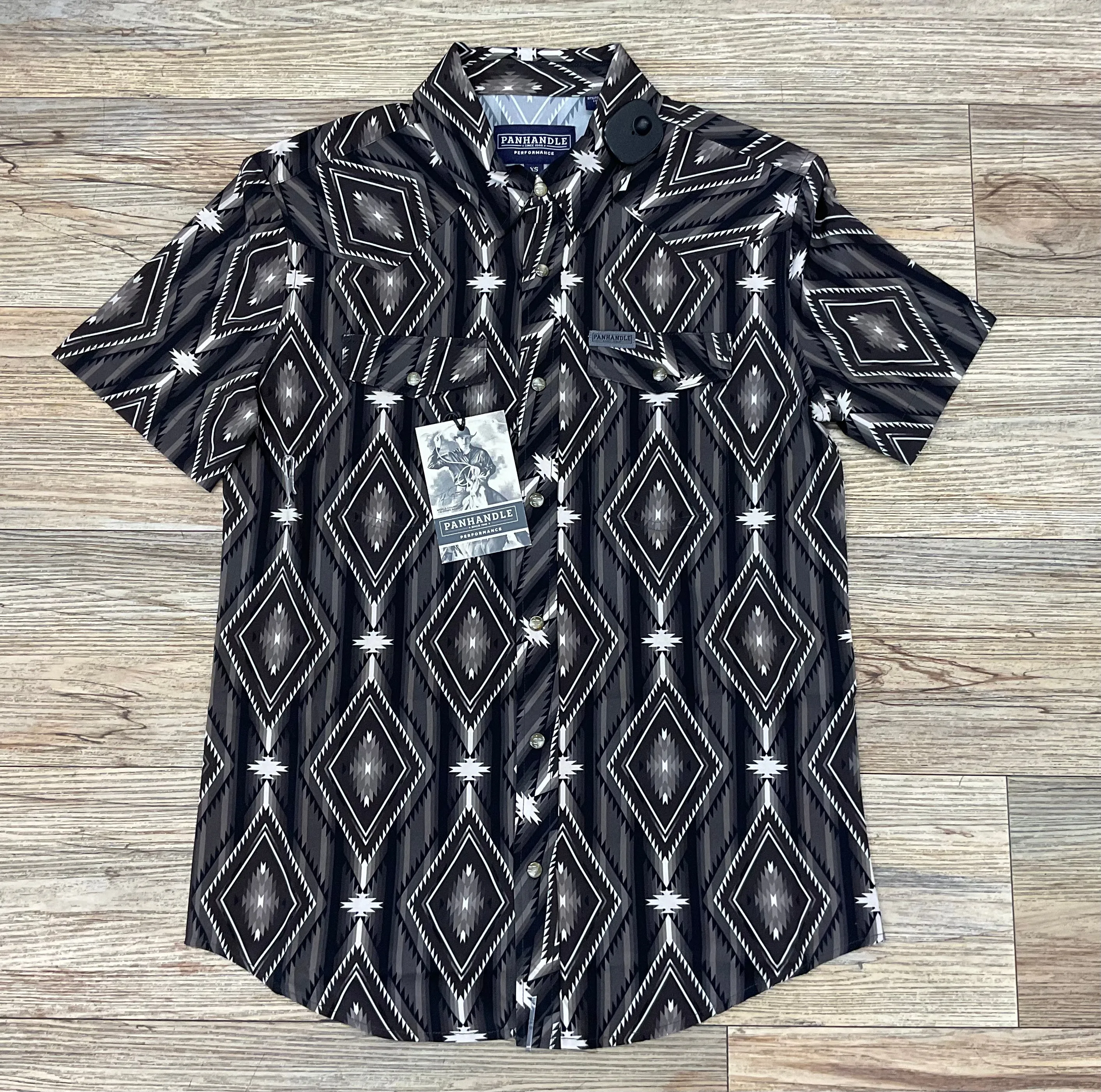 MENS PANHANDLE SHORT SLEEVE WOVEN DARK BROWN SHIRT | TMN3S04875