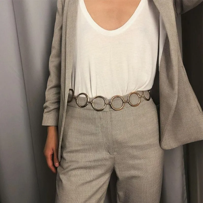 Metal Chain Belt with Large Rings