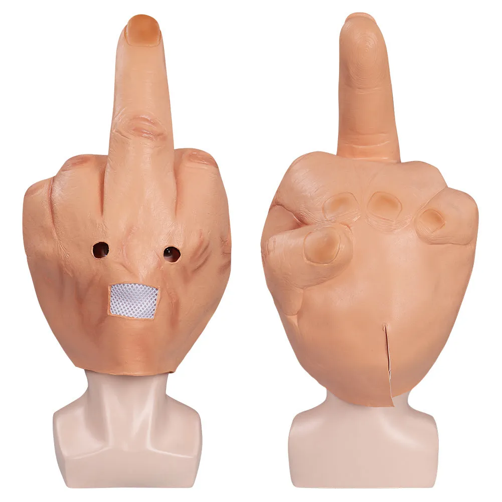 Middle Finger Spoof Mask Cosplay Latex Masks Helmet Masquerade Halloween Party Costume Props