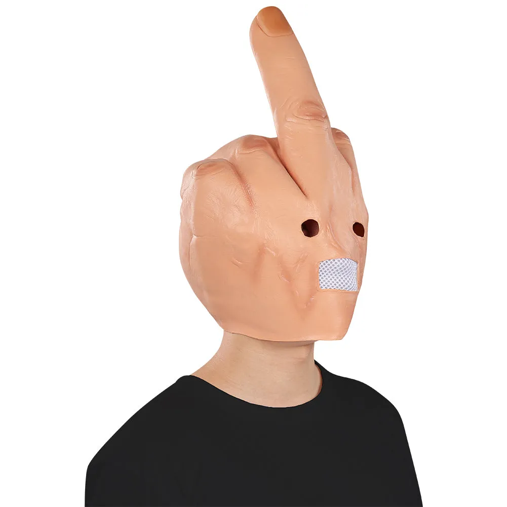 Middle Finger Spoof Mask Cosplay Latex Masks Helmet Masquerade Halloween Party Costume Props