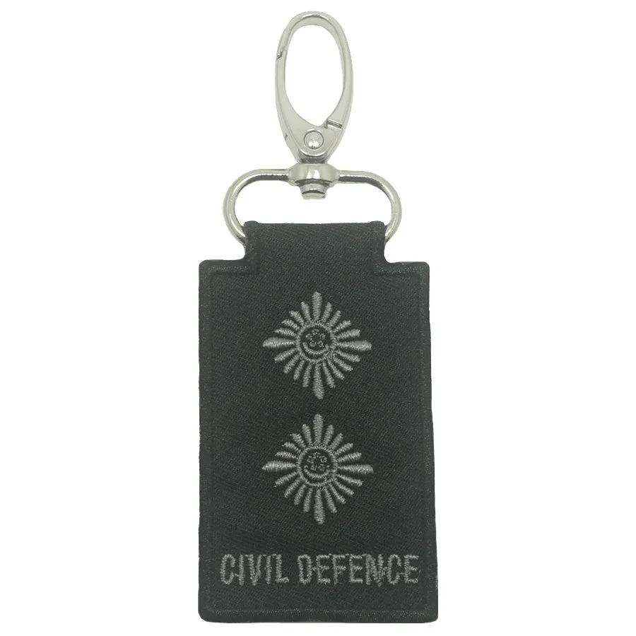 MINI SCDF RANK KEYCHAIN - BLACK FOLIAGE 2ND LIEUTENANT (2LT)