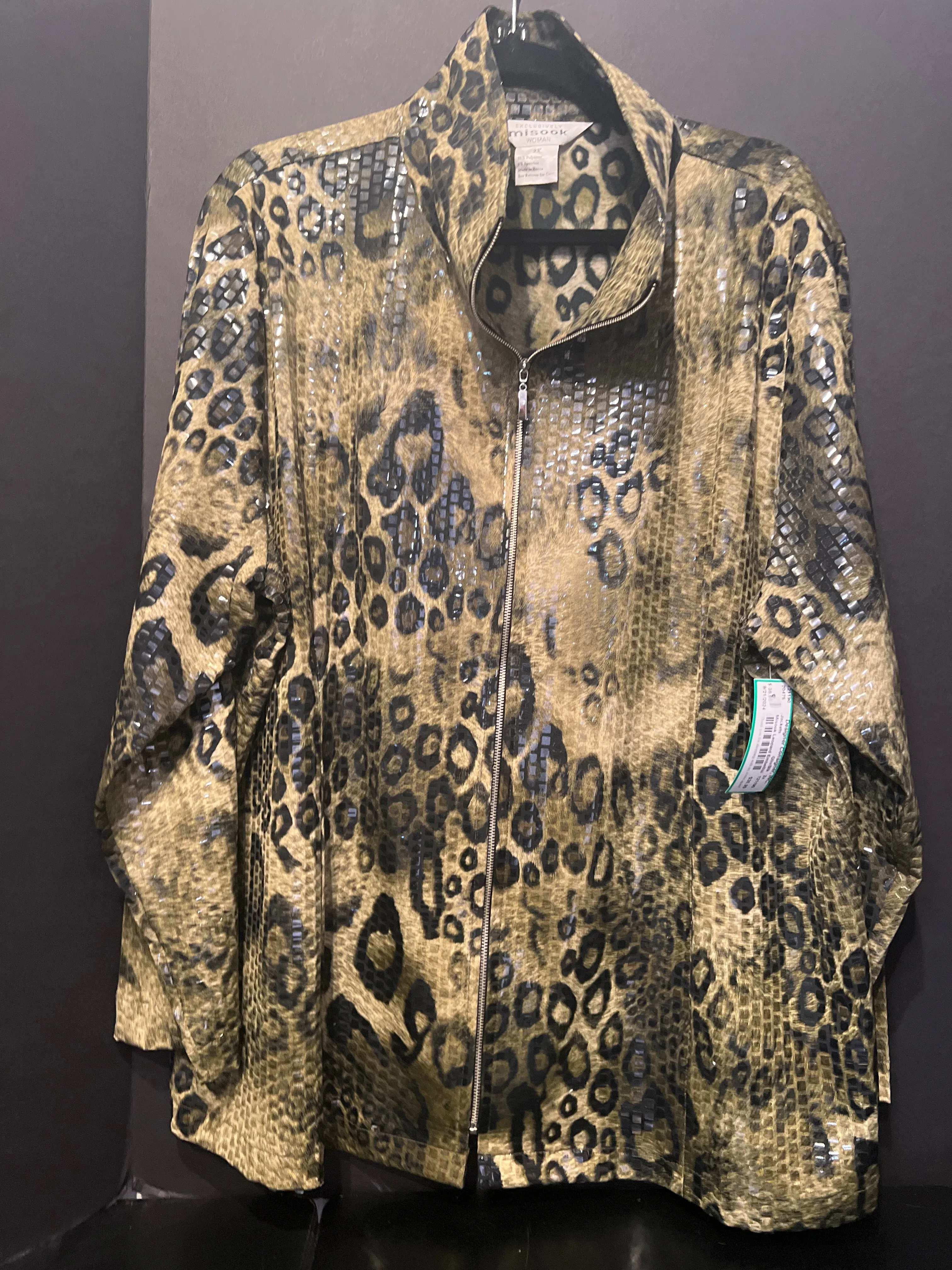 Misook Leopard Print Jacket (Size 2X)