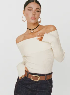 Morley Off Shoulder Sweater Cream