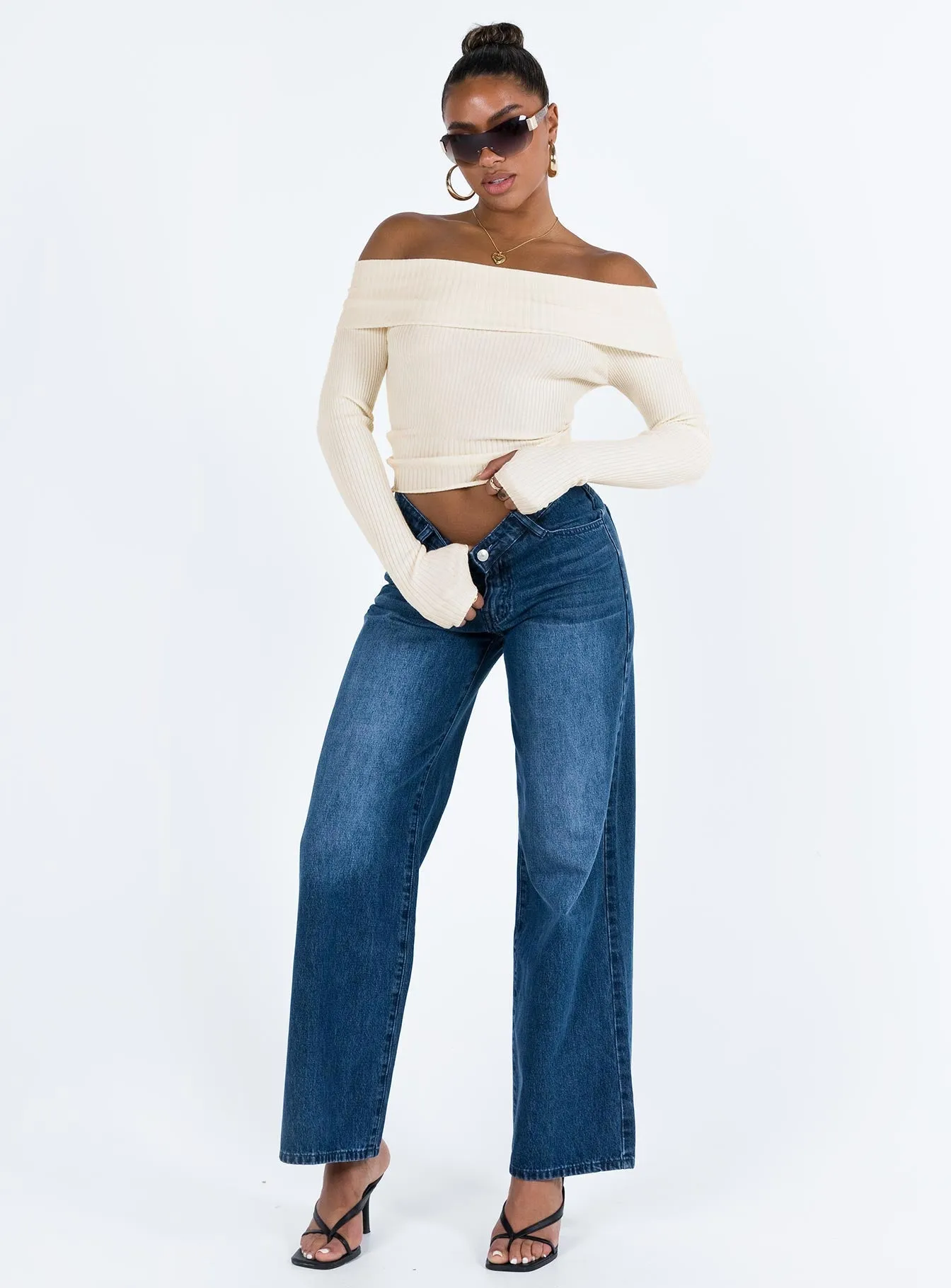 Morley Off Shoulder Sweater Cream