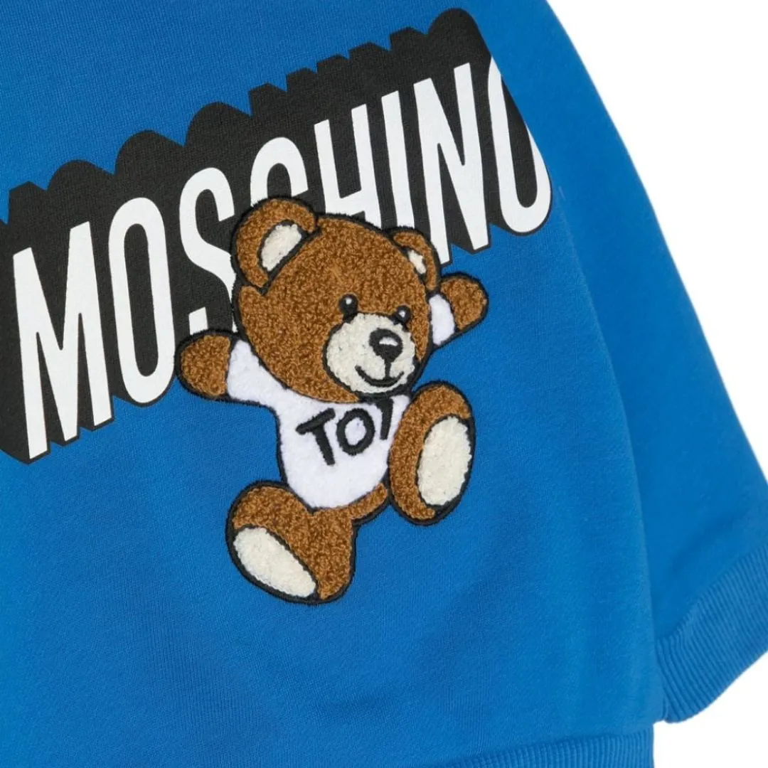 Moschino Sweater Blue Teddy Logo