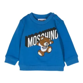 Moschino Sweater Blue Teddy Logo