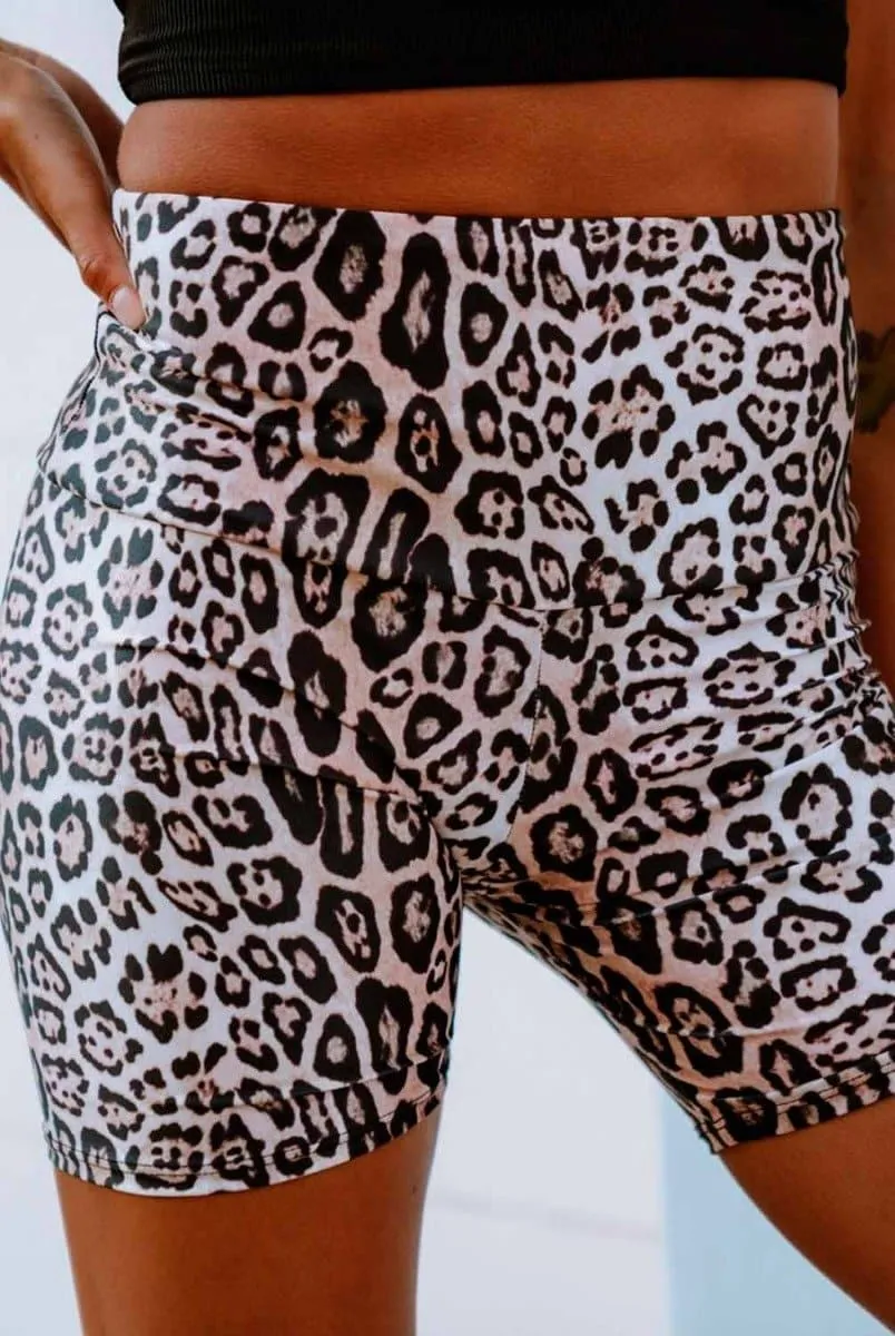 Onzie High Rise Mini Bike Short - Leopard