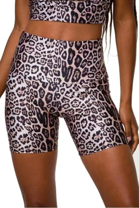 Onzie High Rise Mini Bike Short - Leopard