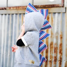 Patriotic Dino Hoodie | Stars + Stripes