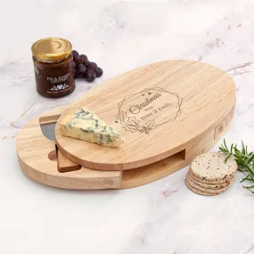 Personalised Christmas at Home Oval Cheese Board Set