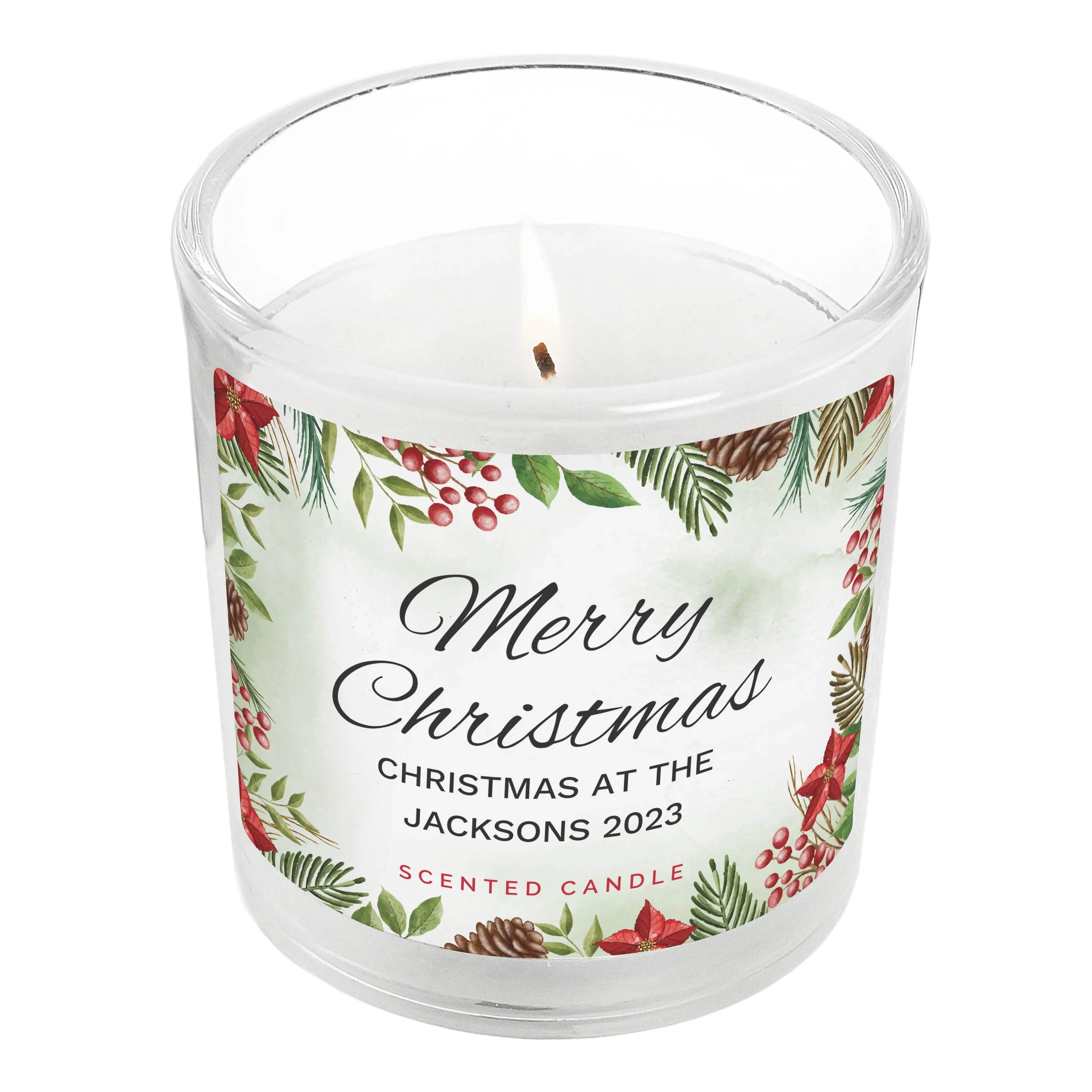 Personalised Christmas Scented Jar Candle