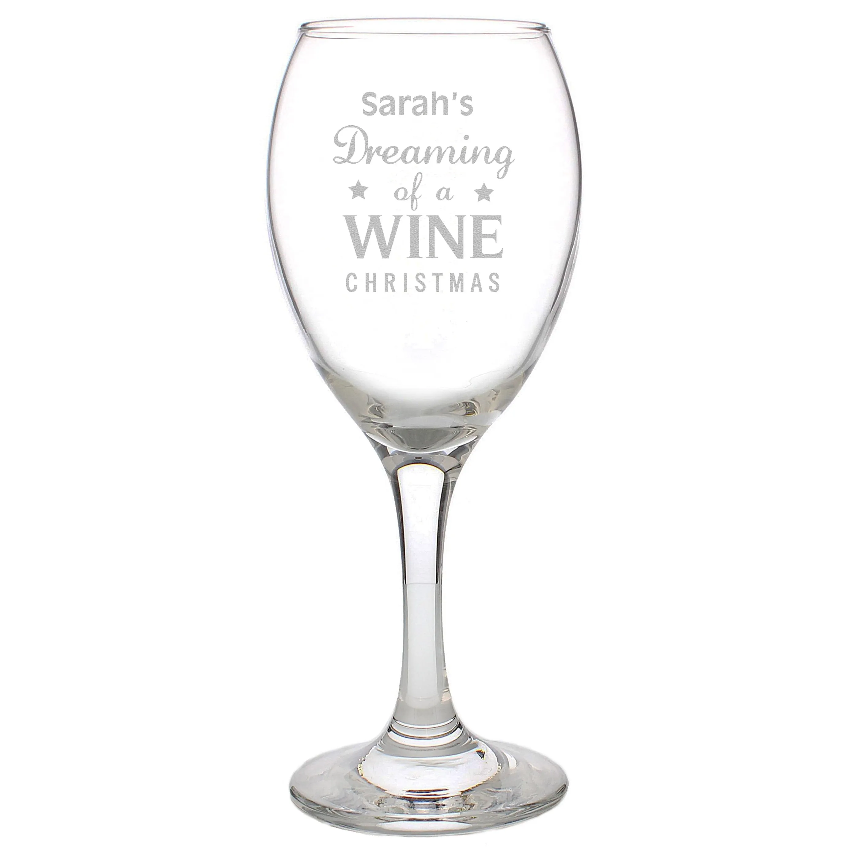 Personalised Dreaming of a Wine Christmas... Wine Glass