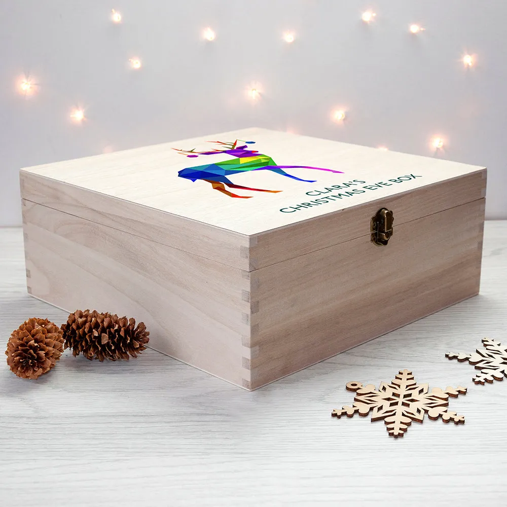 Personalised Geometric Reindeer Christmas Eve Box