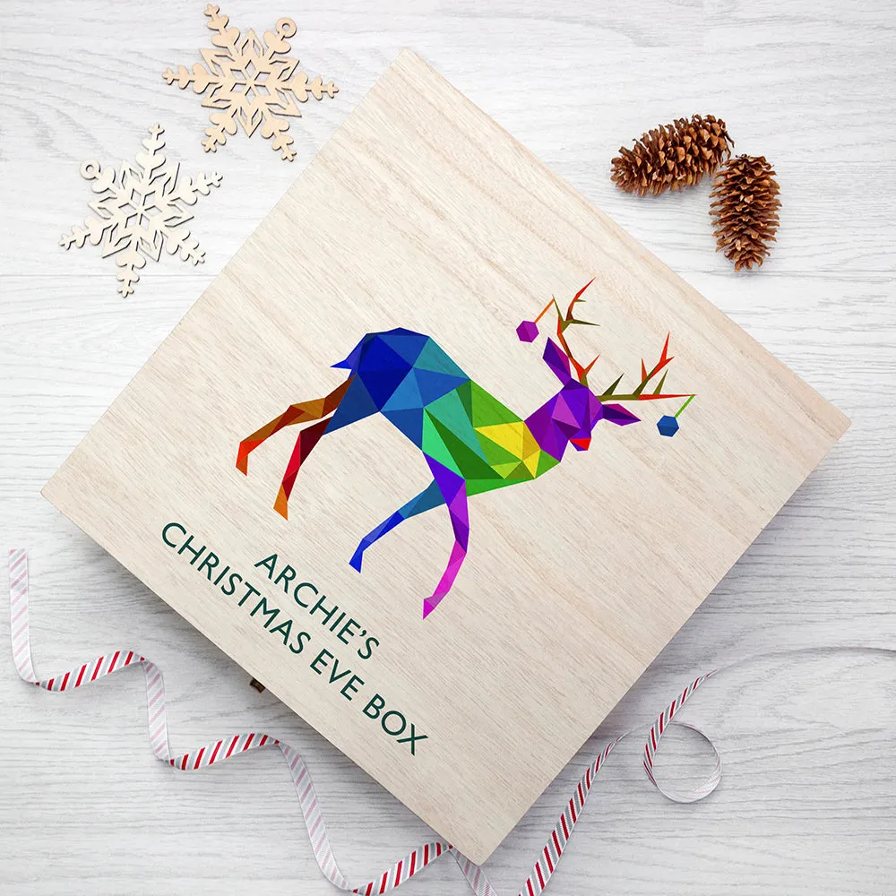 Personalised Geometric Reindeer Christmas Eve Box