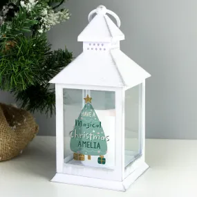 Personalised Have A Magical Christmas White Lantern