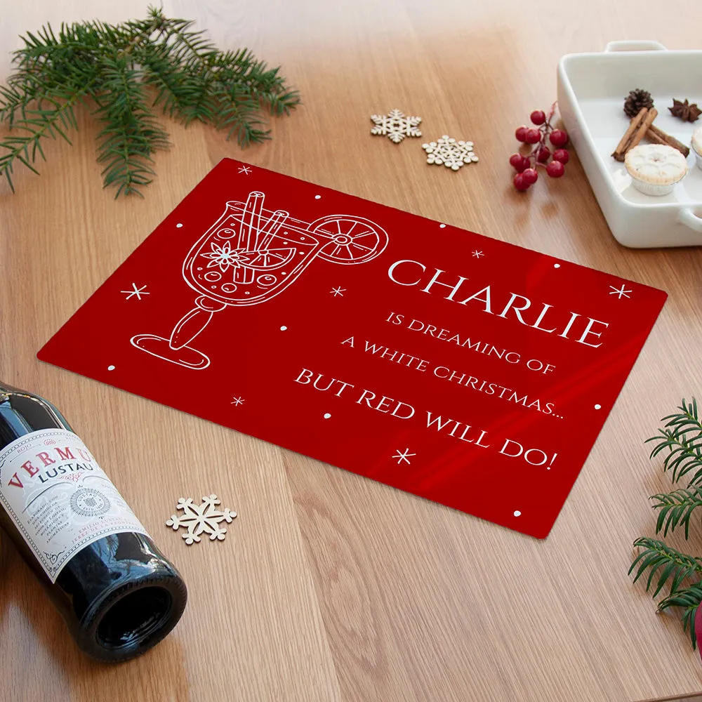 Personalised Mulled Wine Pun Rectangular Chopping Board