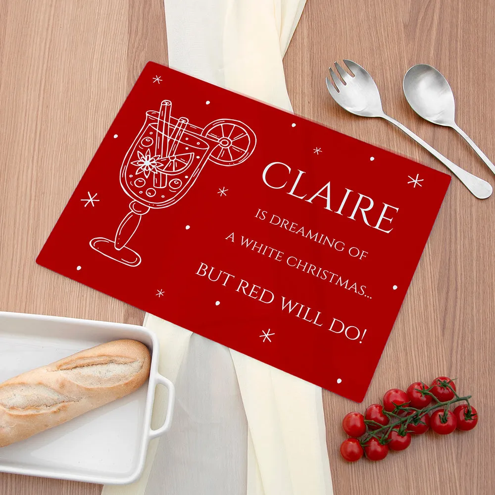 Personalised Mulled Wine Pun Rectangular Chopping Board