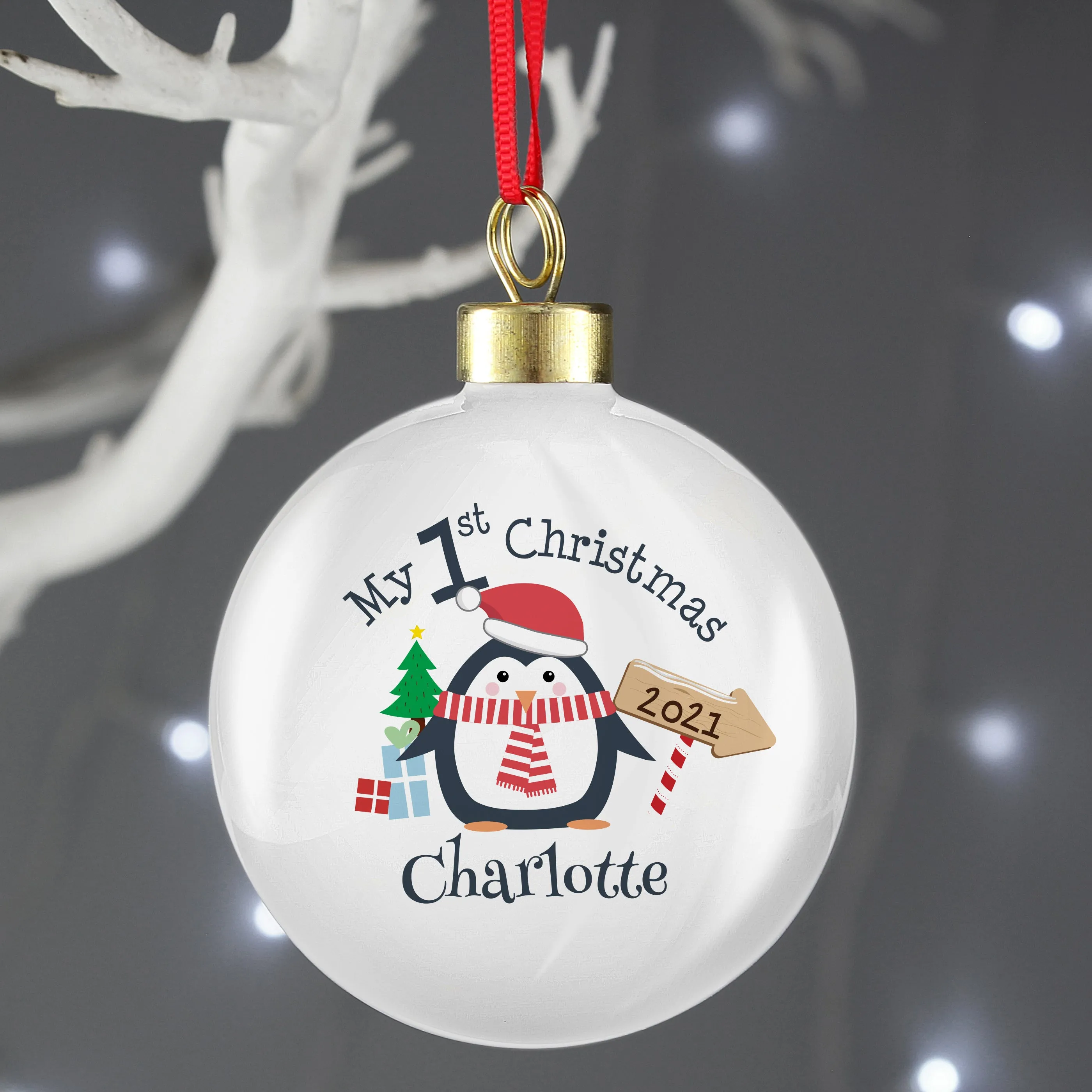 Personalised My 1st Christmas Penguin Bauble