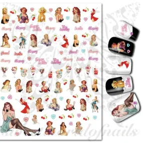 Pin Up Girls Nail Art Stickers