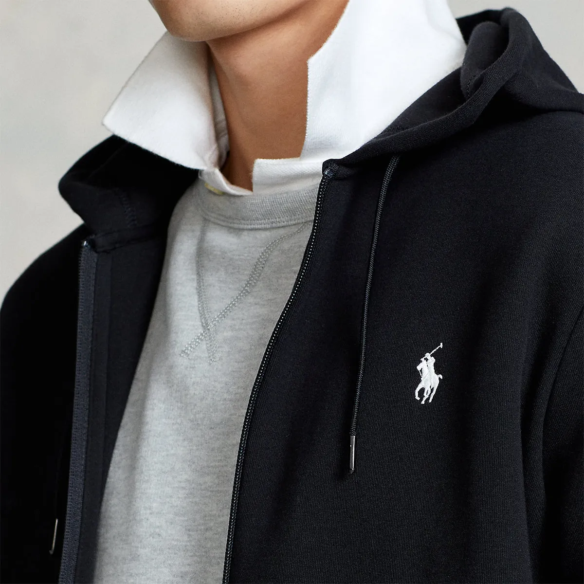 Polo Ralph Lauren - Double Knit Full Zip Hoodie in Black