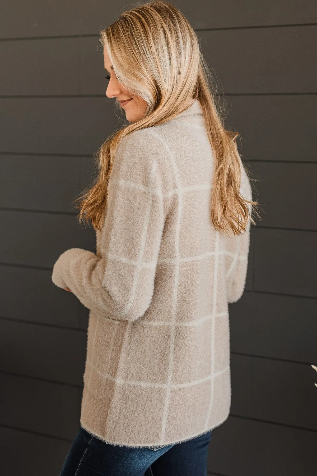 Pursuing Happiness Knit Jacket- Light Taupe