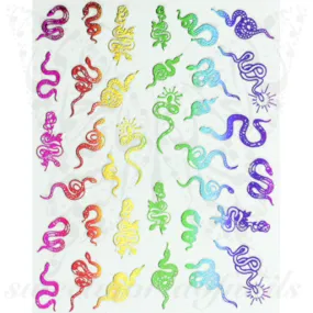 Rainbow Snake Nail Art Nail Stickers